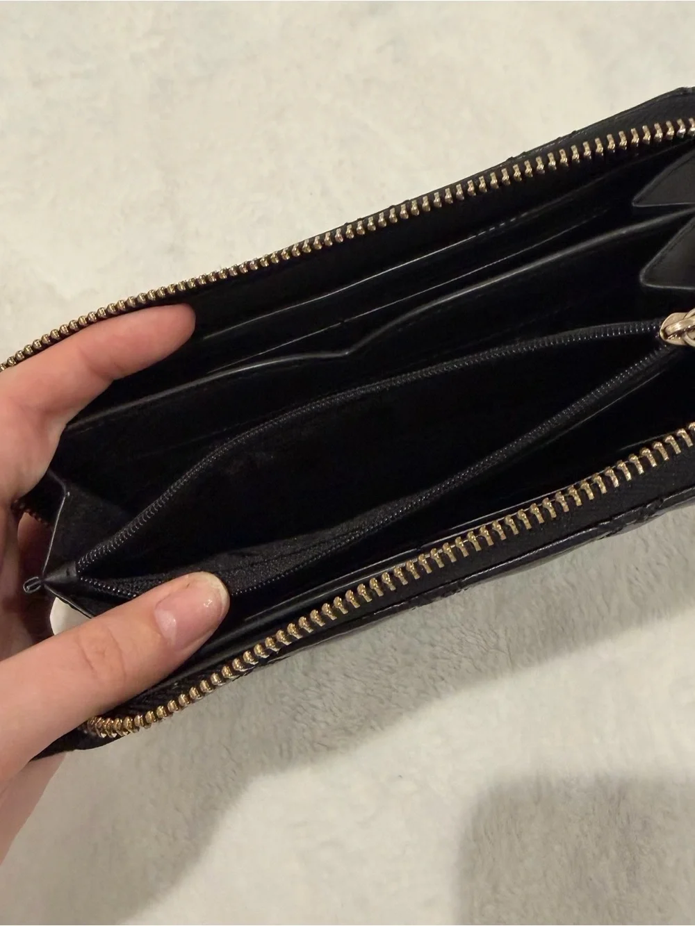 Kate Spade New York Black Leather Natalia Zip Around Continental Wallet